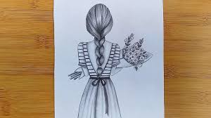 Doms(zoom ultimate dark triangle) pencilsubscribe to my channel to get more draw. How To Draw A Girl Holding A Bouquet Of Flowers Drawing Tutorial Youtube