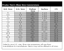 Prada Womens Shoes Size Chart Www Bedowntowndaytona Com