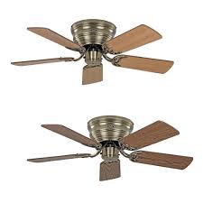 Fantasia mayfair ceiling fan 42in antique brass with 3 light florence kit. Flush Mount Ceiling Fan Classic Flat Iii Antique Brass Home Commercial Heaters Ventilation Ceiling Fans Uk