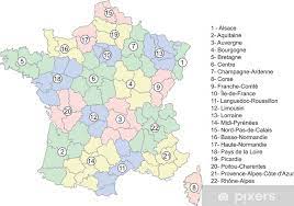Tous les restos routiers, partout en france !!! Carte De France Des 22 Regions Sticker Pixers We Live To Change