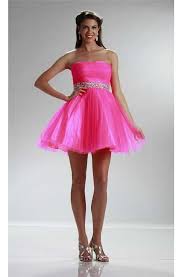 Beautiful Ball Strapless Short Hot Pink Tulle Beaded Cocktail Prom Dress Cocktail Dress Prom Dresses Hot Pink Prom Dress