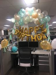 Mint Green And Gold Desk Birthday Decorations Office Birthday Decorations Cubicle Birthday Decorations Office Party Decorations