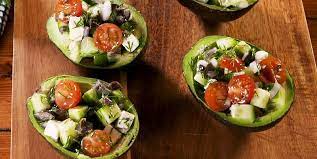 This Greek Stuffed Avocado Is The Best Light Lunch Recipe Recipes Avocado Recipes Avocado