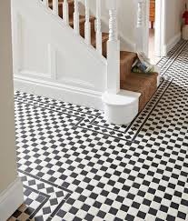 Black And White Stick On Floor Tiles Black And White Diamond Tile Floor Tiled Hallway Hallway Tiles Floor Victorian Hallway