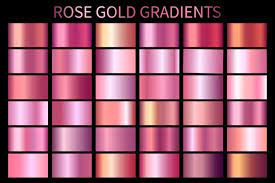 The hexadecimal rgb code of gold (metallic) color is #d4af37.this code is composed of a hexadecimal d4 red (212/256), a af green (175/256) and a 37 blue component (55/256). Rose Gold Gradients Grd Ai Vector In 2021 Gold Gradient Gradient Illustrator Gradient Design