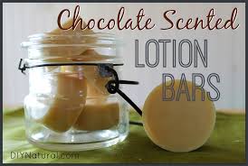 homemade chocolate scented lotion bars