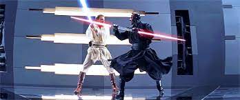 Best Scene I Ll Have To Go With The Darth Maul Fight In Episode 1 Awesome Fight Great Choreography Plus One Of Imo The B Star Wars Star Wars Movie Darth Maul
