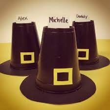 Thanksgiving Craft For Kids Pilgrim Hat Place Cards These Are So Cute And Easy To Make Thanksgiving Craft For Kids Thanksgiving Crafts Thanksgiving Kids
