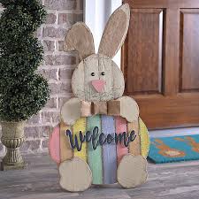 Wood Easter Bunny Welcome Sign Kirklands Easter Wood Crafts Spring Easter Decor Easter Crafts