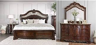 From traditional to modern revamped bedroom furniture furniture. Menodora Bedroom Furniture Traditional Look Elegant Brown Cherry Finish 4pc Set Queen Size Bed Dresser Mirror Nightstand Camelback Headboard Design Buy Online In Bahamas At Bahamas Desertcart Com Productid 121488184