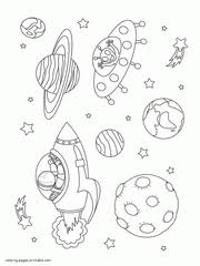 Printable space coloring page to print and color for free. Space Coloring Pages Solar System Planet Rocket Pictures