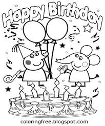 Birthday Coloring Book Peppa Pig Coloring Pages Novocom Top