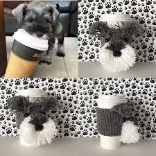Schnauzer Mug Cozy Schnauzer Gifts Miniature Schnauzer Mini Etsy Schnauzer Gifts Crochet Dog Patterns Crochet Dog