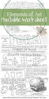 Form Elements Of Art Printable Worksheet Middle School Art High School Art Art Worksheets Elements Of Art Art Worksheets Middle School