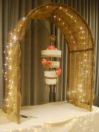 The product is already in the wishlist! Chandelier Upside Down Wedding Cake 4 Tier Round Hanging From Burlap And Light Covered Arch Wedding Cake Table Chandelier Cake Wedding Cake Fresh Flowers