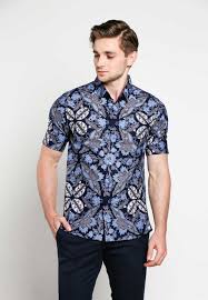 Model Baju Batik Pria Lengan Panjang Kombinasi Ananta Batik Kemeja Batik Pakaian Pria