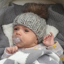 Newborn Pom Pom Hat, Chunky Knit Beanie, Faux Fur Pompom, Coming Home  Outfit, Baby Beanie, Teen Hat, Adult Hat, Royalcrownhandmade