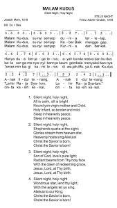 Malam Kudus Silent Night Holy Night Partitur Not Angka Silent Night Holy Night Silent Night Holy Night
