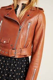 Mya Cropped Leather Moto Jacket Anthropologie High Quality Leather Jacket Leather Moto Jacket Moto Jacket