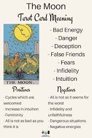 The person represented by this card can be loving, nurturing and caring, as has financial security or appreciative of beautiful, comforting things. Future Tarot Meanings The Moon Lisa Boswell