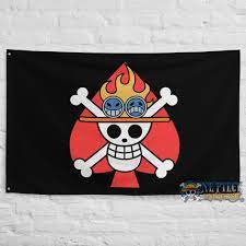 One Piece Spade Pirates ACE Jolly Roger Flag (2 Colors) | One Piece  Universe Store