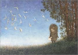 Yuri Norstein Print Hedgehog And Butterflies Nucleus Art Gallery And Store Art Art Gallery Illustration