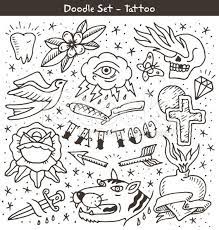 Big Set Of Hand Drawn Tattoo Doodles Tattoo Doodles Old School Tattoo School Tattoo