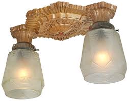Period ceiling lights london traditional lighting uk. Vintage Hardware Lighting Art Deco Antique Semi Flush Mount 2 Light Close Ceiling Fixture 1930s Ant 795