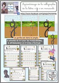 Calligraphie de la lettre g en minuscule Marie Milo