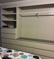 This Ikea Hack Uses Malm Dressers To Create A Built In Wardrobe Ikea Kleiderschrank Aufbewahrung Ikea Kleiderschrank Einbauschrank