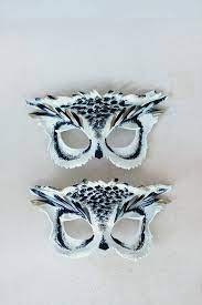 Leather Owl Mask Black Or White Owl Halloween Mask Etsy In 2020 Owl Mask White Owl Halloween Masks