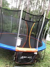 Skywalker trampolines 8' round trampoline with safety enclosure. Official Sky Zone X Vuly 14 Trampoline Self Closing Door Blue Walmart Com Walmart Com