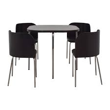 The set is constructed of composite wood with black veneer and steel legs. 51 Off Ikea Ikea Fusion Black Dining Set Tables