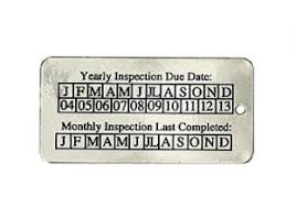 Check these details during a monthly fire extinguisher inspection. Inspection Tags And Equipment Tags National Band And Tag Company