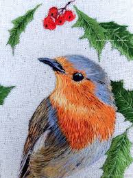 Thread Painting And Silk Shading Embroidery Techniques And Projects The Robin Bird An Embroidered Smooth Painting Kupit Na Yarmarke Masterov Ekis7com Kartiny Novorossiysk In 2020 Birds Embroidery Designs Bird Embroidery Pattern Animal Embroidery