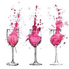 Sketched Illustration Of Wine Spilling Out Of Their Glasses Vector Art Illustration Wine Painting Art Painting Wine Art