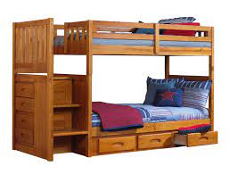 Must have twin over full student loft bunk bed with built in book shelf and 6 drawer dresser. Discovery World Furniture Twin Over Twin Honey Mission Staircase Bunk Beds Kfs Stores