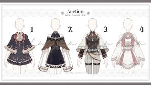 Anime outfits cute outfits clothing sketches fashion design sketches drawing clothes art reference poses character outfits character design inspiration cosplay. Adoptable Auction Outfits Set02 Close By Zakilin On Deviantart Fantasy Clothing Fashion Design Drawings Drawing Anime Clothes