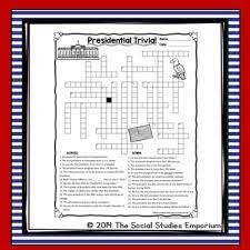 Only true fans will be able to answer all 50 halloween trivia questions correctly. Presidential Trivia Crossword Puzzle By The Social Studies Emporium