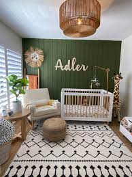 Boho Safari Nursery Project Nursery In 2021 Nursery Accent Wall Green Baby Room Green Nursery Boy