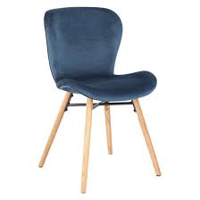Etta Chair Dark Blue Velvet Upholstered Dining Chair With Wooden Legs Upholstered Dining Chairs Faux Leather Dining Chairs White Dining Chairs