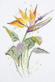 Cross Stitch Kit Hand Embroidery Flowers Bird Of Paradise Flower In 2020 Cross Stitch Flowers Floral Cross Stitch Cross Stitch Embroidery