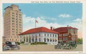 Downtown Temple Postcard Temple Texas Vintage Postcard Methodist Church