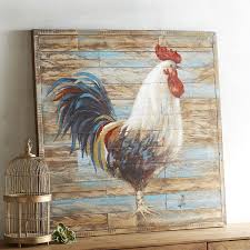 Shiplap Rooster Wall Decor Rooster Decor Nature Canvas Painting Rooster Painting