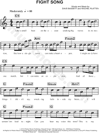 Rachel Platten Fight Song Sheet Music For Beginners In C Major Download Print Clarinet Music Flute Sheet Music Clarinet Sheet Music