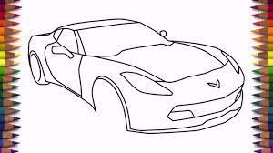 Learning how to draw a corvette car was made easy. How To Draw A Car Chevrolet Corvette Z06 2016 Step By Step Easy Drawing For Beginners Youtube