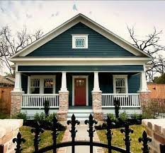 The paint color really seems to emphasize the pretty architecture, thick trim, and sweet details like those windows. Best Exterior Paint Colors For Small Houses Glamorous Inspiration Ff Craftsman Style House Paint Exterior Exterior Paint Colors For House Exterior House Colors