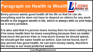Health is wealth essay 200 words esaay is. Paragraph On Health Is Wealth In English For Students And Children