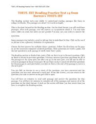 Toefl Ibt Reading Practice Test 14