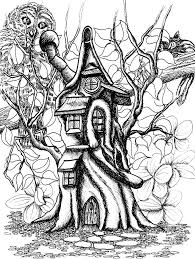 Image Result For Fairy Tree House Coloring Pages Owl Coloring Pages Fairy Drawings Fairy Coloring Pages
